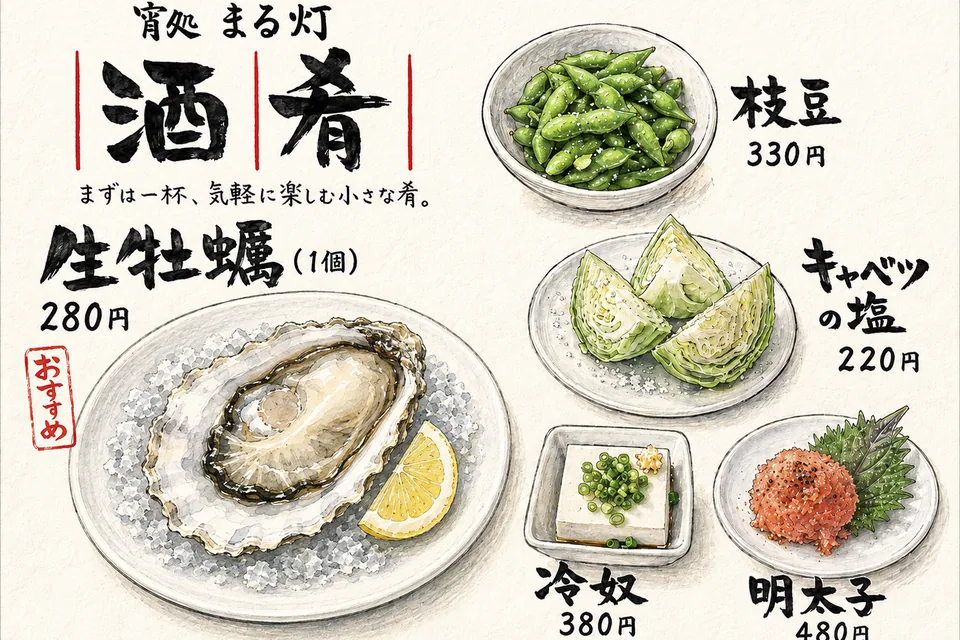 生成AIによるPOP作成研修で制作する居酒屋メニューの完成例